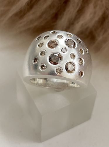 Silber-Ring mit Brillanten